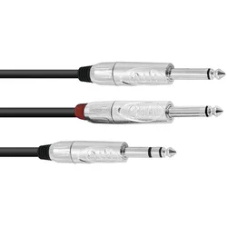 OMNITRONIC Adapterkabel Klinke/2xKlinke 3m