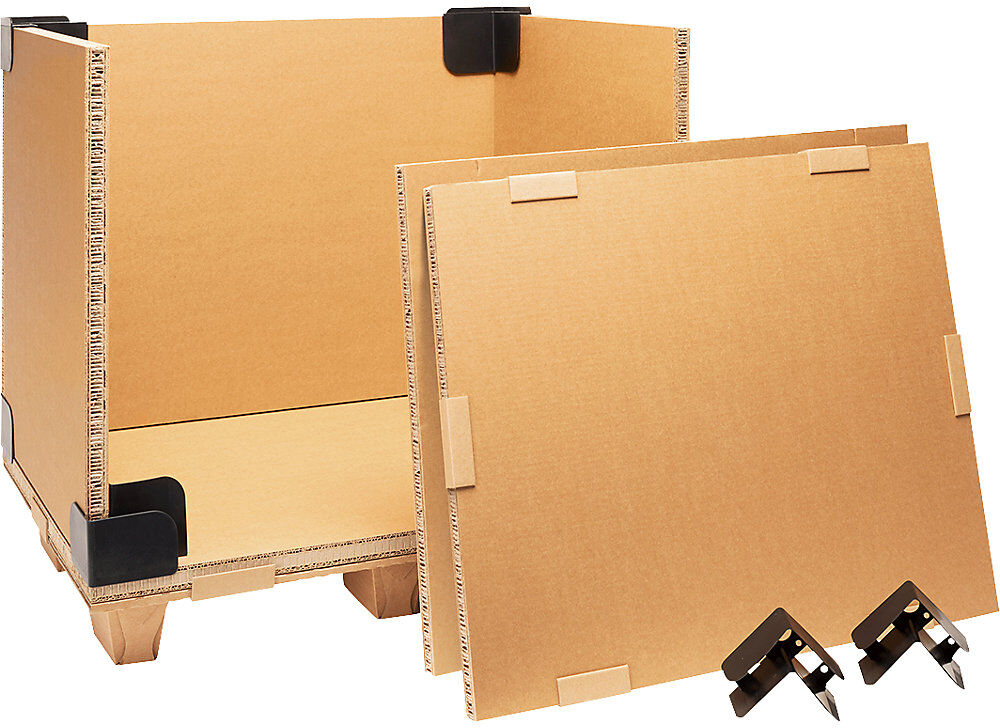 Transportbox mit Kufen, modular, braun, Innen-LxBxH 734 x 534 x 606 mm ratioform