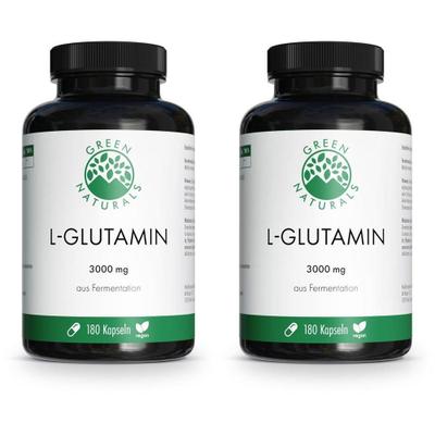 Green Naturals L-Glutamin 3000 mg vegan Kapseln 2x 2x180 St
