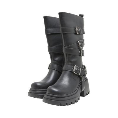 Stiefelette BUFFALO "Buffalo BRAVR SLOUCHY BOOT", Damen, Gr. 38, schwarz, Polyurethan, unifarben, Schuhe Stiefelette