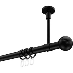 GARDINENSTANGE Sonette Luino 400 cm (geteilt in 2 x 200 cm), 1-läufig, 20 mm Ø Schwarz