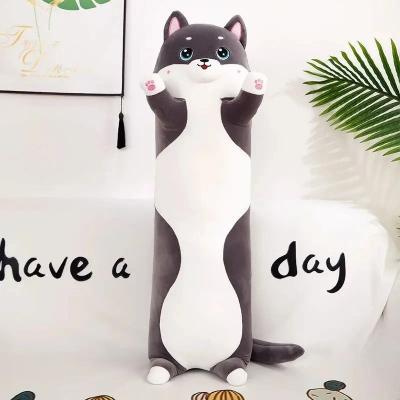 Uplift Picks Cute Husky Body Pillow Long Plush Side Sleeper Pillow Soft Bed Decorative Gift dark Gray 150 Cm