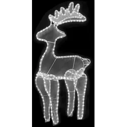 vidaXL Rentier Weihnachtsdekoration mit Mesh 306 LEDs 60x24x89 cm