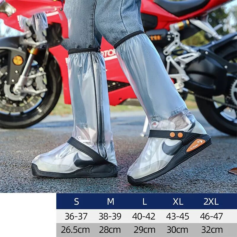 INF Wasserdichte, hohe Überschuhe für Herren – Ideal für Radfahren und Outdoor-Aktivitäten M Transparent