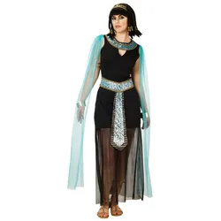 Kleid "Pharaonin", schwarz/türkis