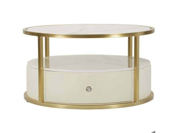 Table basse effet matelassé avec tiroir Sharon 75 x 40 cm