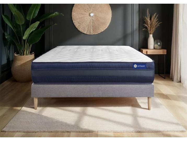Ensemble Matelas Sommier 180x220 cm - Actiflex Tech - Sommier Kit Gris