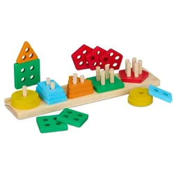 Relaxdays Sortier- und Stapelspielzeug Blau,Gelb,Hellbraun