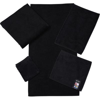 Gästehandtuch ROSS "Cashmere feeling", schwarz, B:30cm L:50cm, Frottier, Baumwolle, Handtücher, 100% Baumwolle, mit Wellen-Bordüre, große Farbauswahl