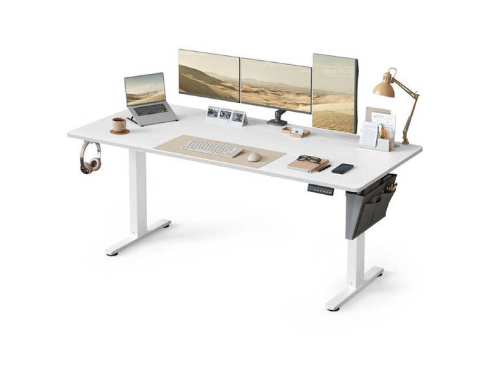Bureau électrique assis-debout - HELLOSHOP26 - 180x80 cm - Réglage 72-120 cm - 4 mémoires - Moteur silencieux