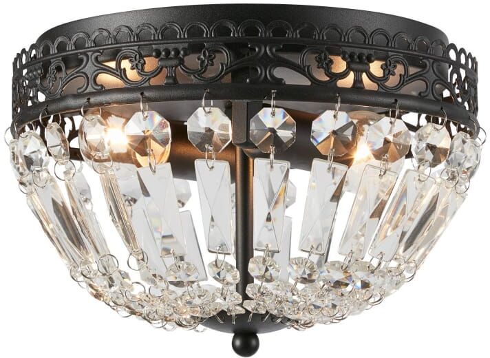 Markslöjd Plafonnier encastré 2xe14 cristal noir Noir 25x17x25cm
