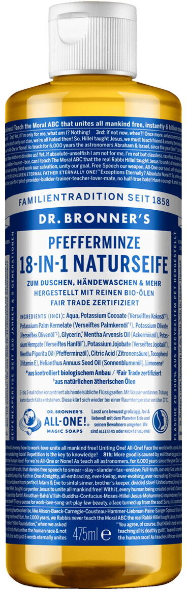 475ml DR. BRONNER'S 18-IN-1 NATURSEIFE Menta piperita
