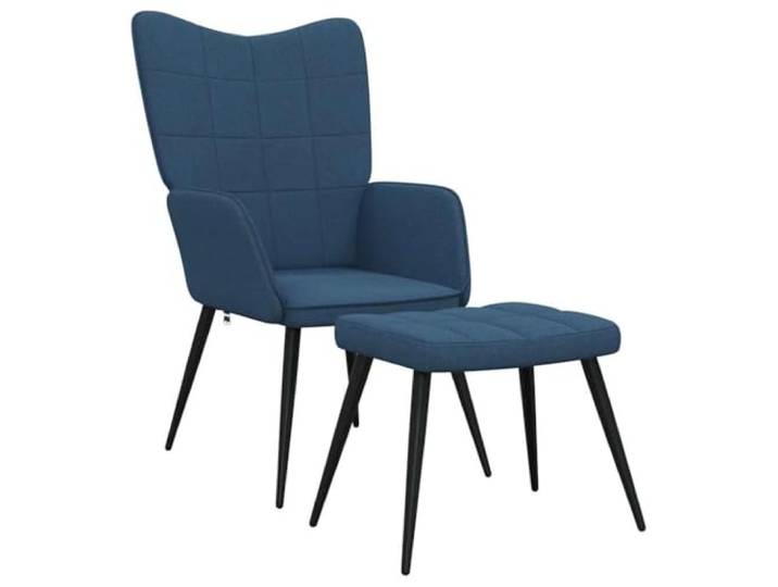 Heofavd Relaxsessel mit Hocker Modern Blau Stoff Polstersessel Set