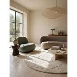 Wollteppich Hoch-Tief Natur Ø160 cm - DEBEN   Kadima Design