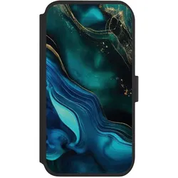 Nivocase Klapphülle für Apple iPhone 11 Handyhülle aus Kunst Leder NIVOflip schwarz Art Farbverlauf Marmor (Apple iPhone 11), Smartphone Hülle, Schwarz