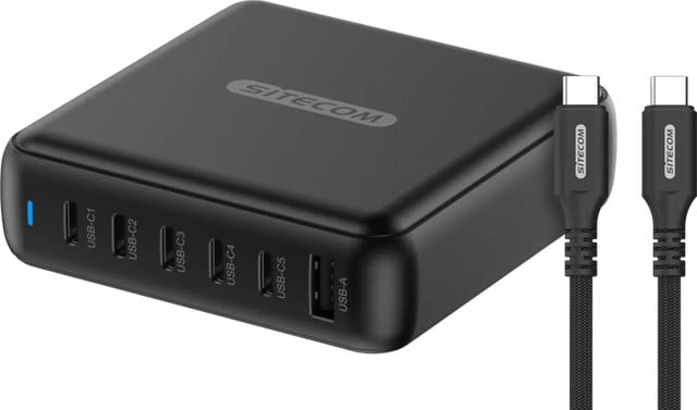 Sitecom 200W GaN Power Delivery Oplader met USB-C naar USB-C kabel van 2m
