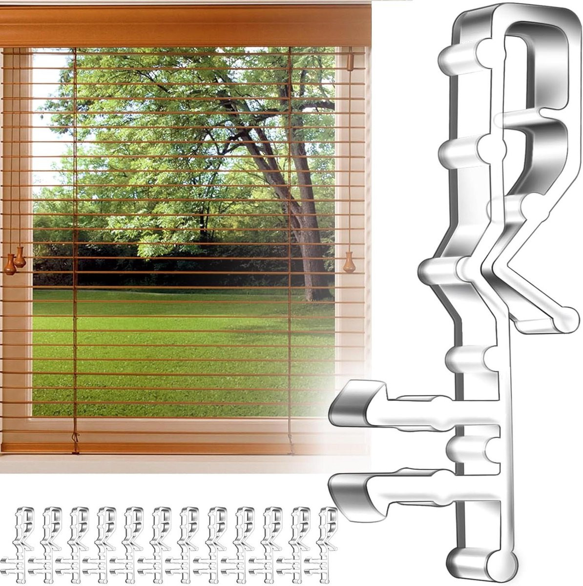 12 stuks Verborgen Gordijnclips voor Valance - Transparant - 5,4 cm