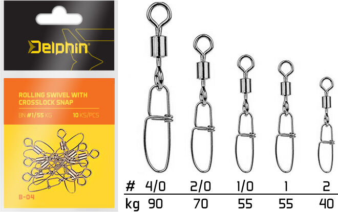 Delphin Rolling swivel with Crosslock snap BN/2 Gold, Gray, Beige BN/2