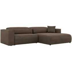 ECKSOFA PAZURRO L - Braun Velvet - Rechts Seite