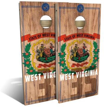 Skip's Garage West Virginia State Flag 2 Outdoor Cornhole Board Set