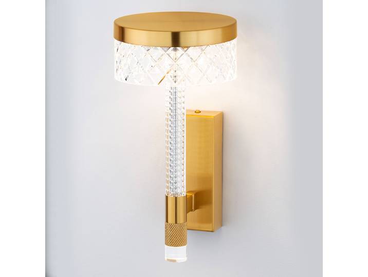 Applique murale Bion Ø 15cm Doré/Doré Câble en ABS, douille en ABS, rosace en aluminium, corps de lampe en aluminium LED non-remplaçables