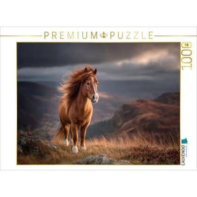CALVENDO Puzzle Shetlandpony - Im Atem der Berge | 1000 Teile Lege-Größe 64 × 48 cm Foto-Puzzle für glückliche Stunden, von , Calvendo Puzzle