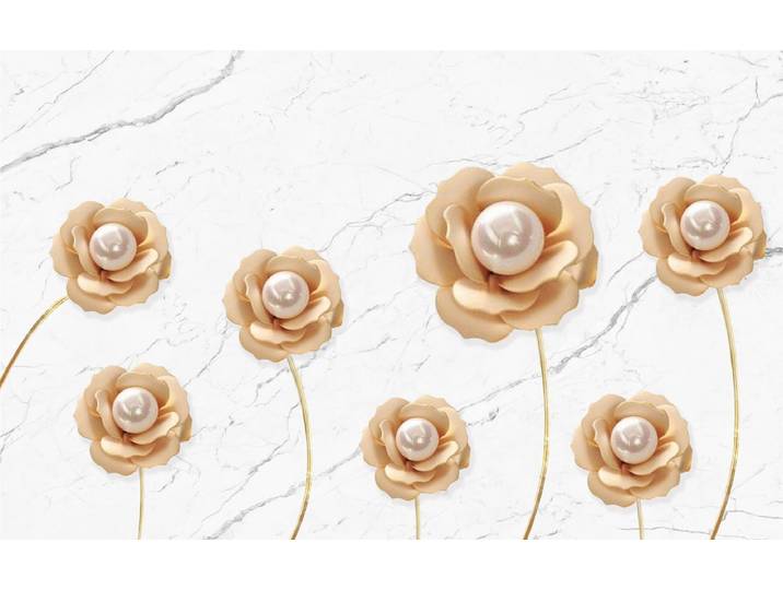 Fototapete PAPERMOON Muster mit Blumen , bunt, B:4,5m L:2,8m, Vlies, Tapeten, Fototapete