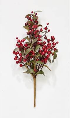 Worth Imports "20"" Small Artificial Christmas Red Holly Berry and Green Leaves Bush, Set of 3 - 20"