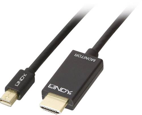 LINDY Mini-DisplayPort / HDMI Adapterkabel Mini DisplayPort Stecker, HDMI-A Stecker 1.00m Schwarz 36926 DisplayPort-Kabel