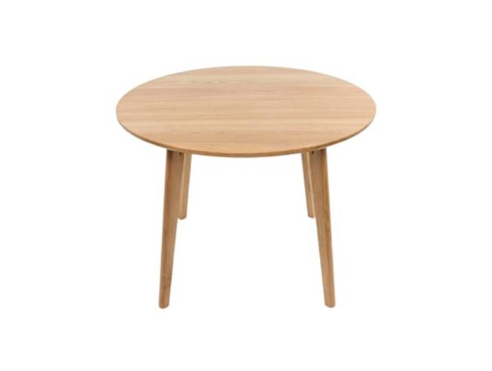 holz4home® Runder Tisch aus Massivholz Eiche I Tisch aus Eichenholz Wohnzimmertisch Küchentisch aus Holz I Moderner Look Beine angeschrägt I Eichentisch Massiv Rund Esstisch Esszimmertisch (115 cm)