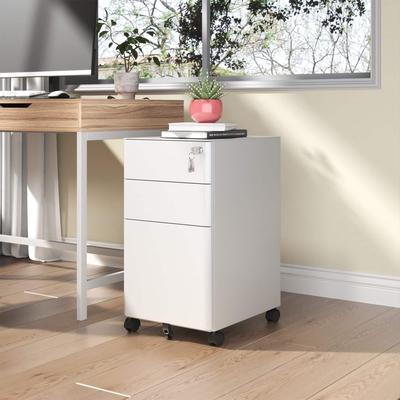 DEVERA 3-Drawer Mobile File Cabinet with Lock