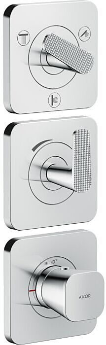 Hansgrohe Axor Citterio C Thermostatmodul 380/120, 49711000 cubic cut, chrom, Unterputz, mit Rosetten