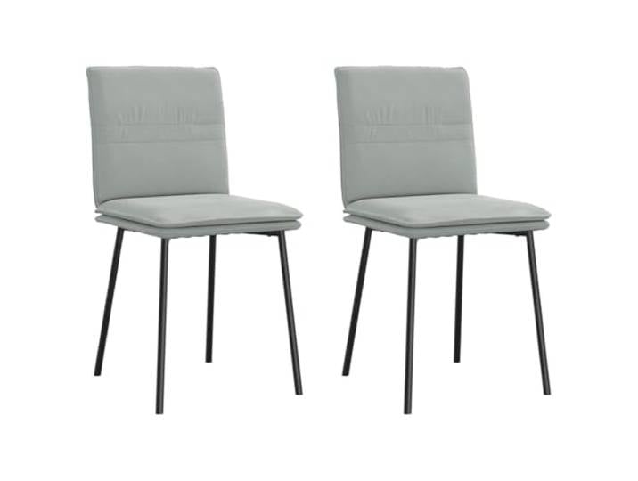 NLQMSU 2 Esszimmerstühle, hellgrau, aus Samt Gepolsterte Sitzfläche und Rückenlehne, Metall und Sperrholz, Wohnzimmer, Esszimmer, Lesen, Entspannen