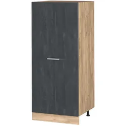 Vicco Vorratsschrank R-Line Schwarz Beton Eiche 60 cm große Tür