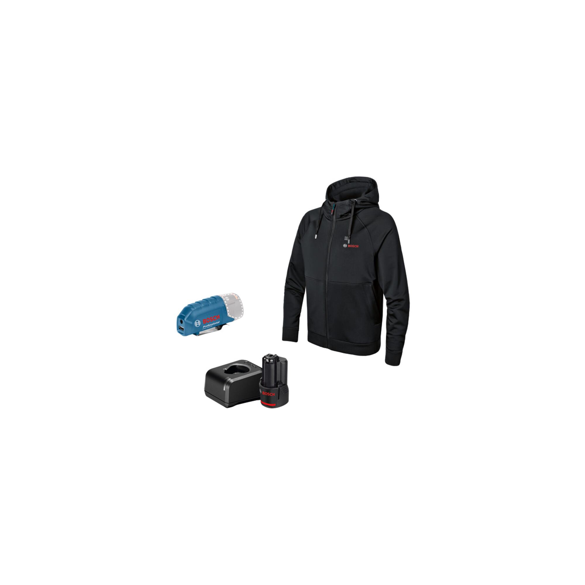 BOSCH Beheizbare Kleidung GHH 12+18V XA: Akkuadapter, Ladegerät, 1x Akku, Gr. 3XL (06188000GG)