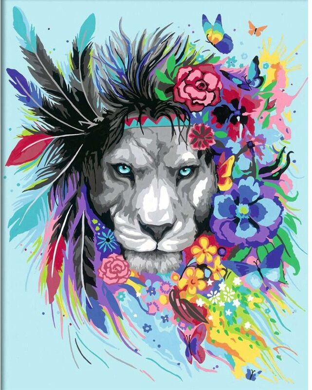 Ravensburger CreArt Boho Lion - Grand Format - Peinture au numéro