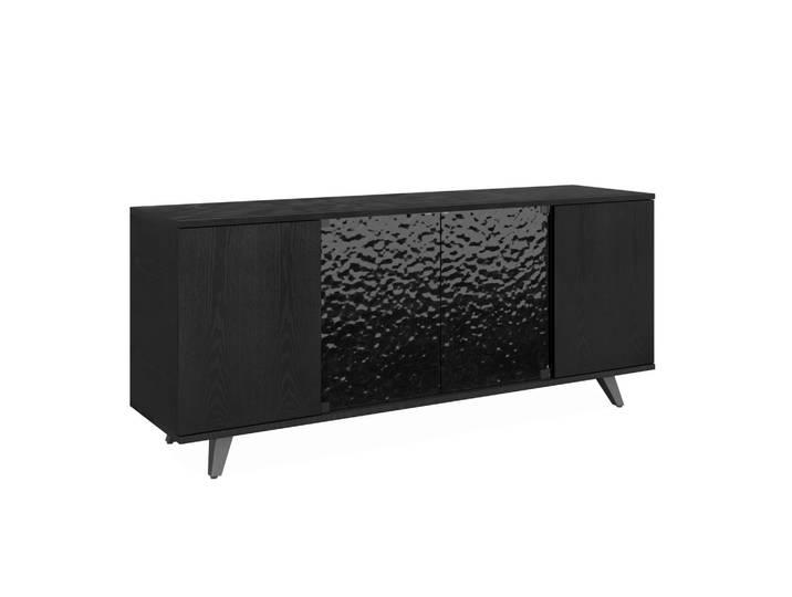 Sideboard Zelia Holz/Glas Schwarz