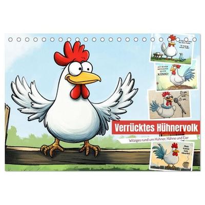 Verrücktes Hühnervolk (Tischkalender 2027 DIN A5 quer), CALVENDO Monatskalender
