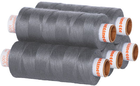 buttinette Universal-Nähgarn, Stärke: 100, 5er-Pack, graphit
