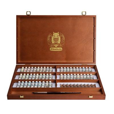 Schmincke HORADAM Aquarellkasten, 50 x 5 ml Super Granulation inkl. da Vinci Pinsel Gr. 12