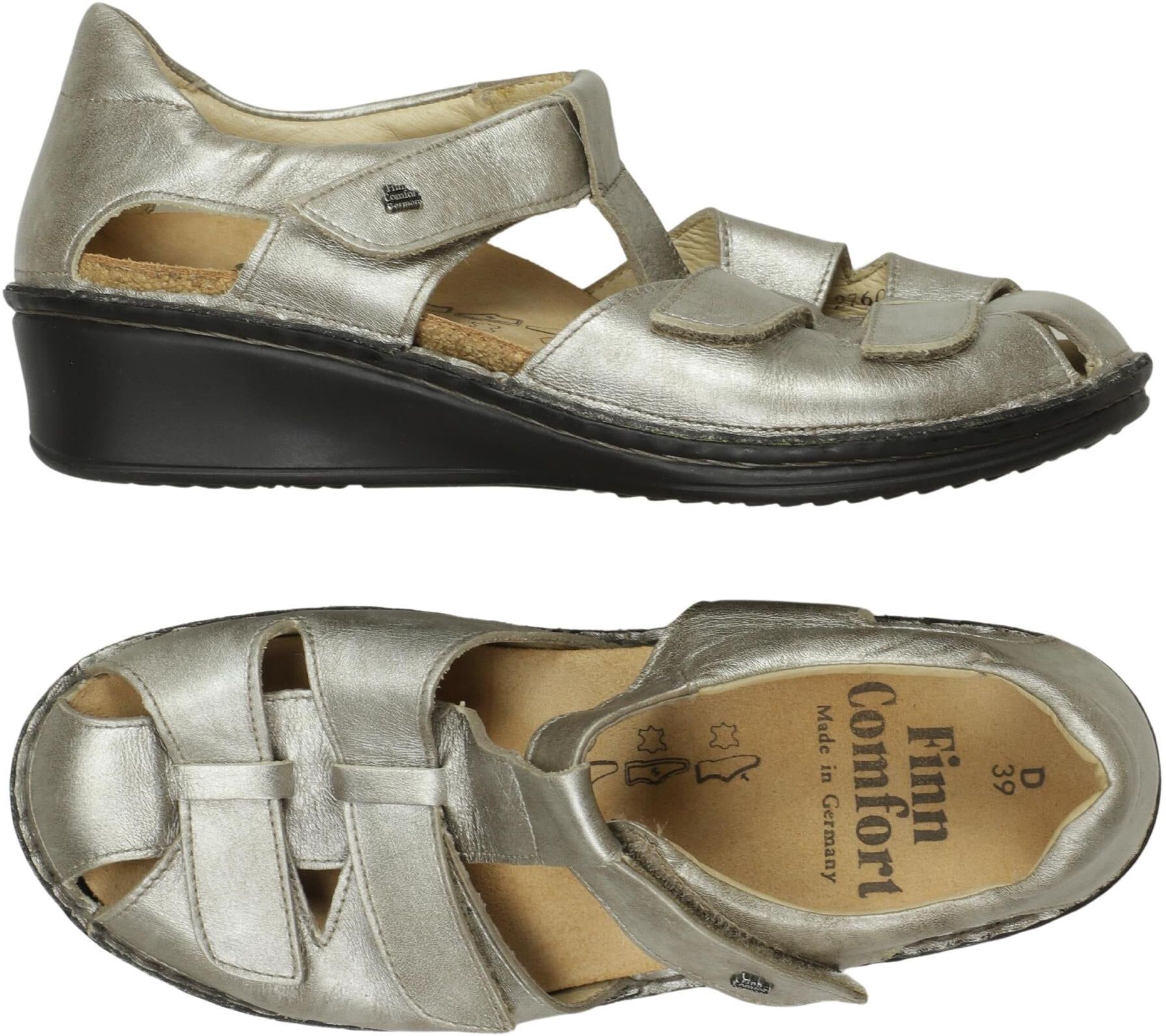 Finn comfort Damen Sandalen, Silber, Gr. EU 39, Leder - Second Hand