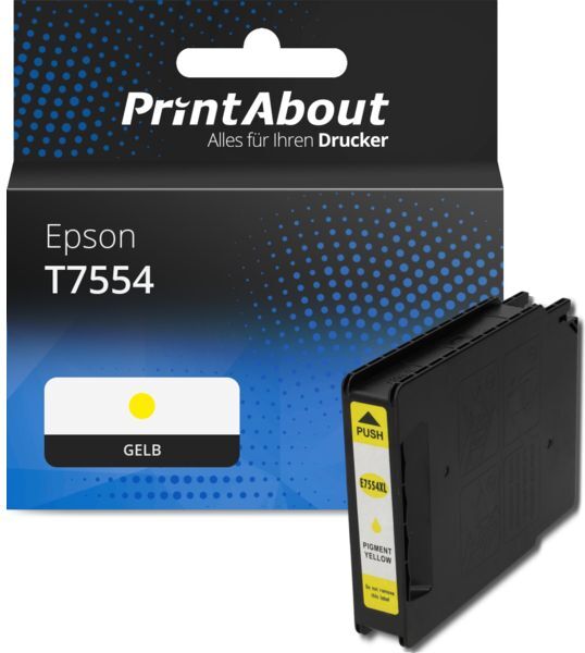 PrintAbout Druckerpatrone kompatibel mit Epson T7554 - Gelb