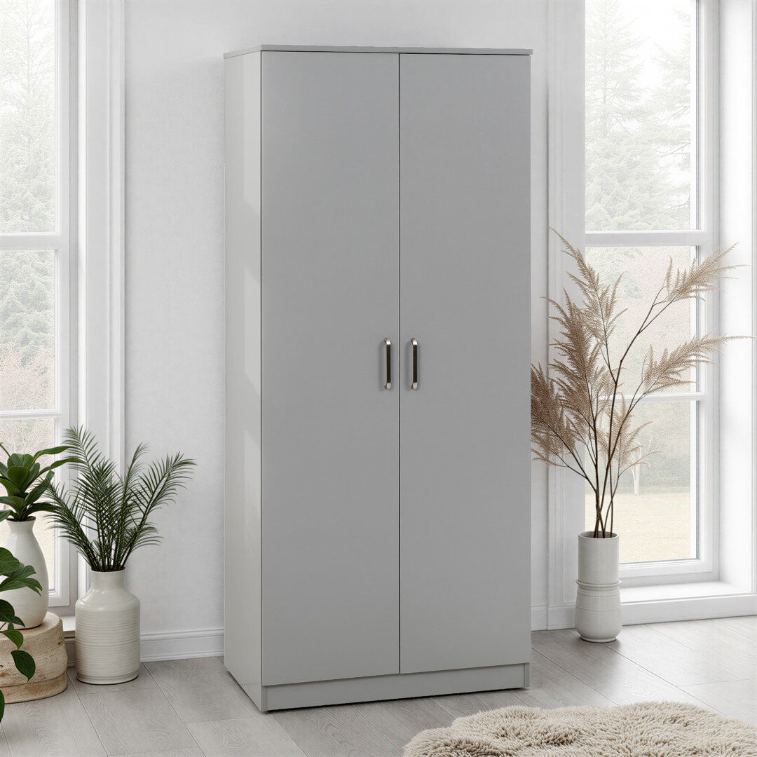 17 Stories Sumrah 2 Door Wardrobe Light Grey 75cm W X 48cm D