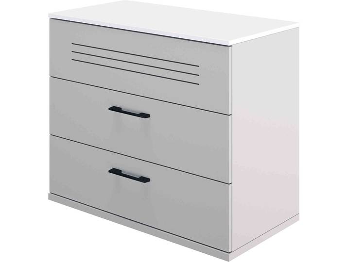 Commode en bois gris et blanc - CO5026