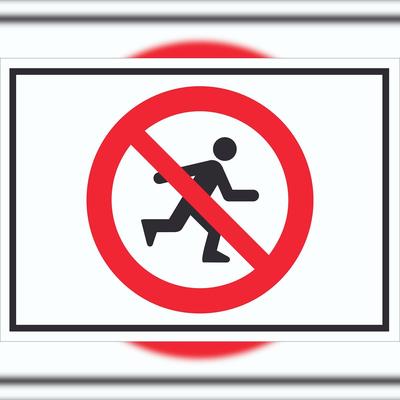 HB-Druck Laufen und Rennen verboten Schild Symbol A2 (420x594mm)