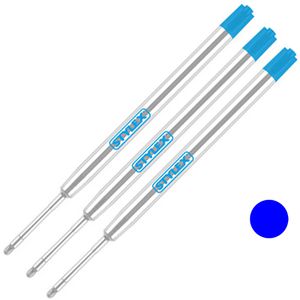 Stylex Kugelschreiberminen 30501, Metallgroßraummine, Stärke XB, blau, 3 Stück