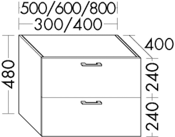 Burgbad Unterschrank System 30 Preisgruppe 2 Echo 480x800x400 Veloursgrau Softmatt, WWYE080F6444 WWYE080F6444