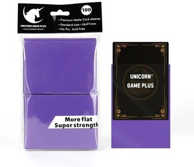 Uplift Essentials Matte Standard Card Sleeves 100 Pack Trading Card Protectors For TCG And Board Games purple