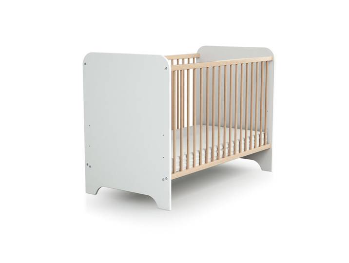 Lit bébé 60x120 AT4 Carrousel Blanc et hêtre