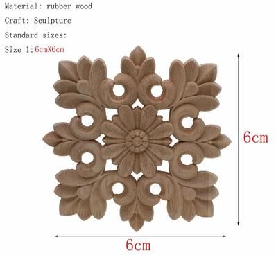 Uplift Picks Natural Floral Wood Carved Applique Decorative Trim For Furniture And Wall Decor 22